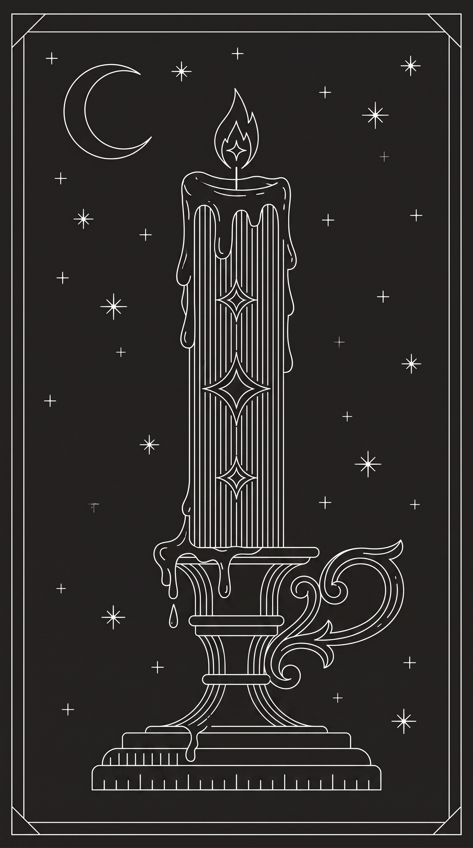 Gothic candle illustration